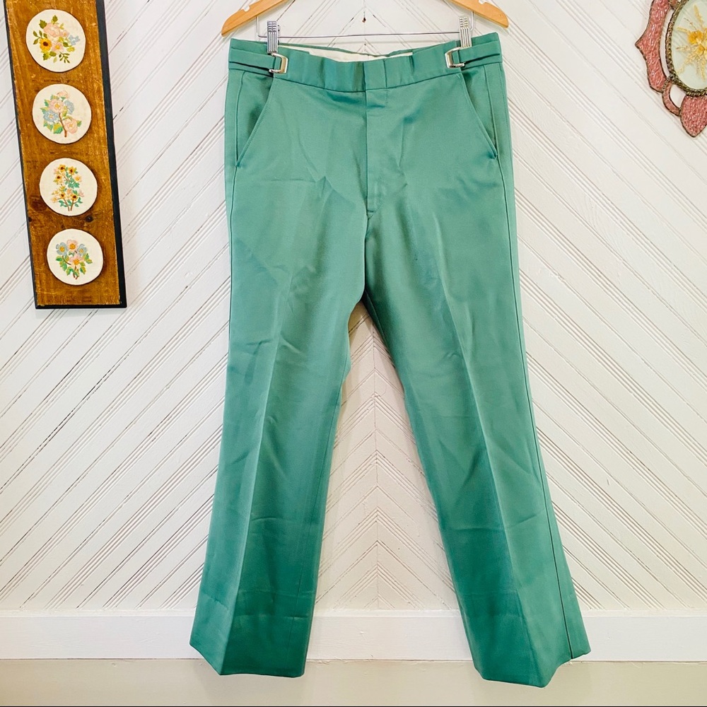 Vintage 1970s Green Hipster Trousers
